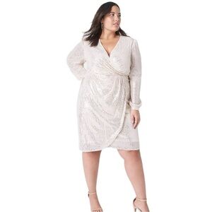 Lane Bryant Pleated Waist Sequin Dress Size 16